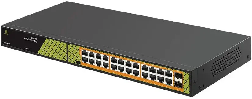 GENATA PoE Switch 24-Port + 2-SFP Gigabit