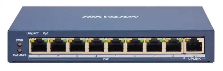 Hikvision 8-Port Fast Ethernet Smart PoE Switch + 1-Uplink Gigabit