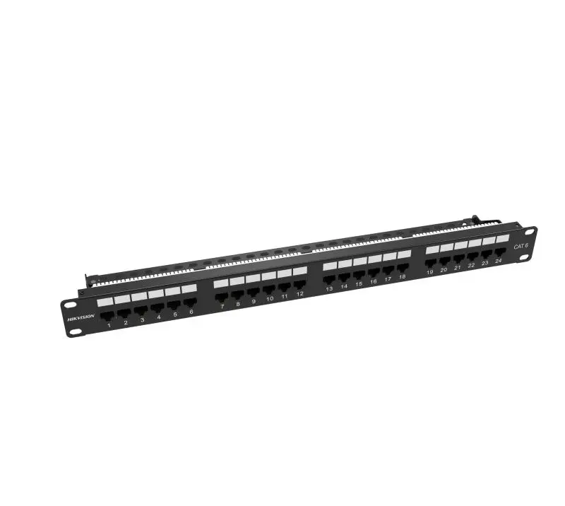 Hikvision Patch Panel, Cat6 Module, UTP, 1U, 24 Ports
