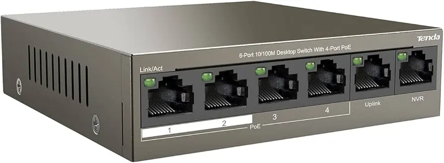Tenda 6-Port 10/100M Desktop Switch with 4-Port PoE