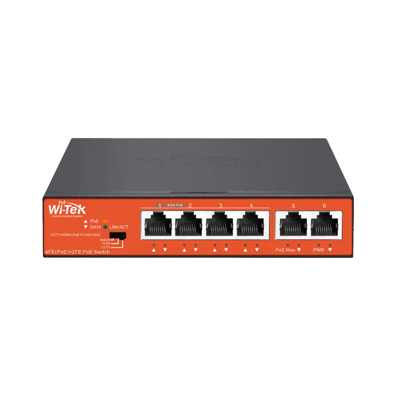 Wi-Tek PoE Switch 6-Port 4-PoE 10/100