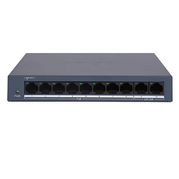 Hikvision 10-Port Fast Ethernet Unmanaged 8-PoE Switch