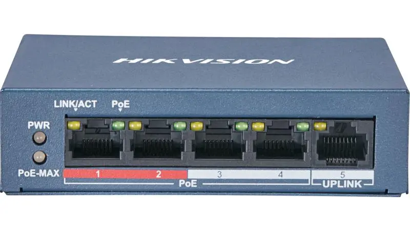 Hikvision 5-Port Fast Ethernet Unmanaged 4-PoE Switch
