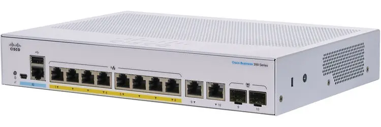 Cisco Managed PoE Switch, 8 Port Gigabit Ethernet + 2 SFP