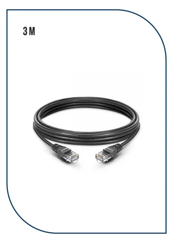 ProLink UNSHIELDED CAT6 PATCH CORD W/ T568B WIRING, 3M, LSZH Black