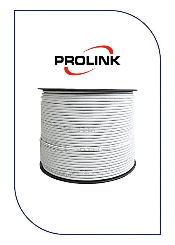 ProLink CAT6 U/UTP CABLE, 4 PAIR 23 AWG , White , RIB