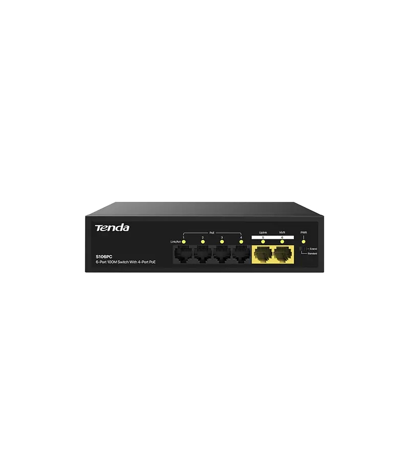 Tenda 6-Port 100M Lite PoE Switch with 4-Port PoE