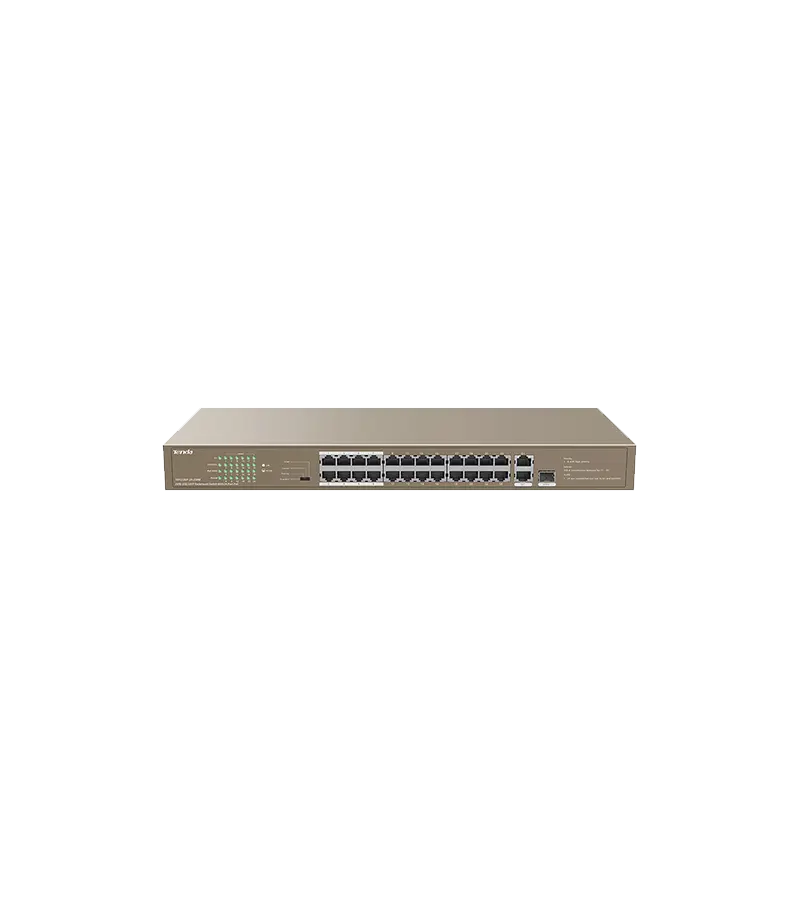 Tenda 24FE+2GE/1SFP Rackmount Switch With 24-Port PoE