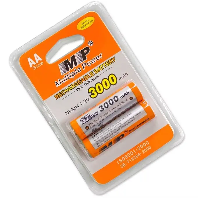 MP Rechargeable AA Batteries - 3000mAh - Pack of 2