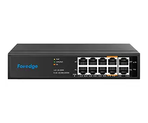Foredge 10-Port 8-PoE Fast Ethernet Unmanaged Switch