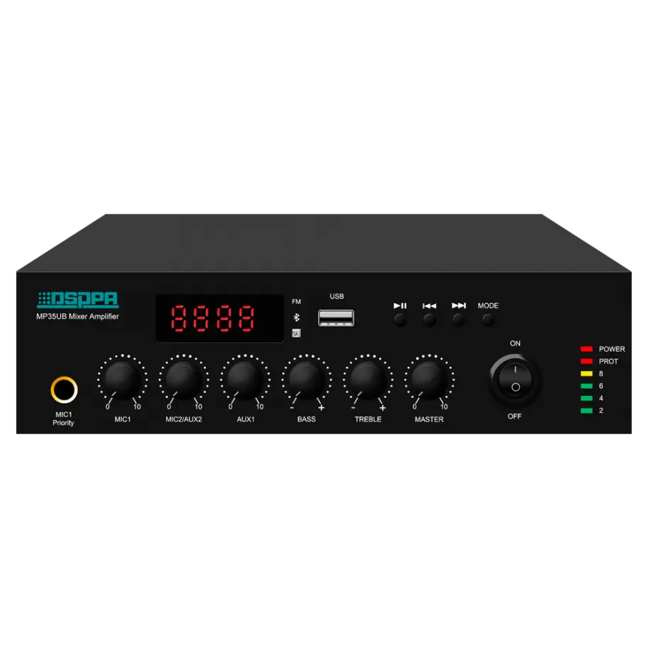 DSPPA 120W Mini Digital Mixer Amplifier with USB & Bluetooth