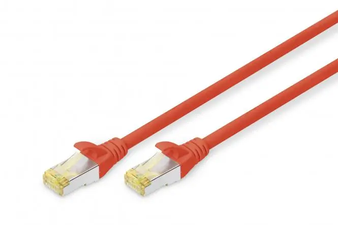 DIGITUS CAT 6A S/FTP patch cable 1.0m / RED