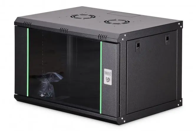 DIGITUS Wall-mounted enclosure Dynamic Basic series - 600x450 mm (WxD) BLACK 7U