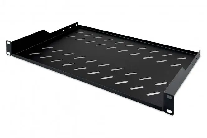 DIGITUS Shelf for fixed installation in 483 mm (19") cabinets BLACK
