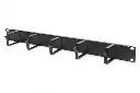 DIGITUS Cable routing panel with cable routing brackets for 483 mm (19") cabinets, 1U BLACK