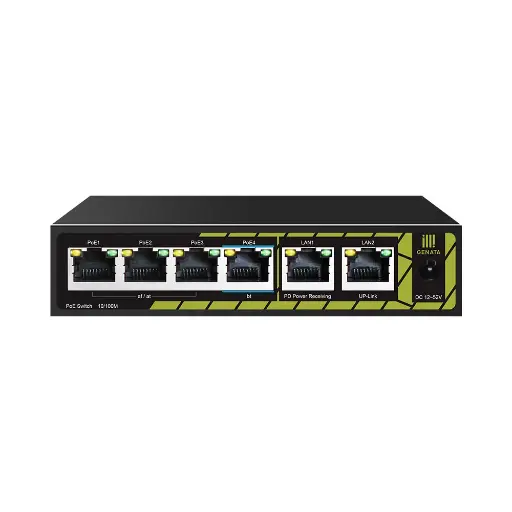 [ GNT-P9806V6] GENATA PoE Extend Switch 6-Port 4-PoE 10/100