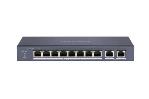[DS-3E0310P-E/M] Hikvision 8 Port Fast Ethernet Unmanaged PoE Switch + 2 Uplink Gigabit