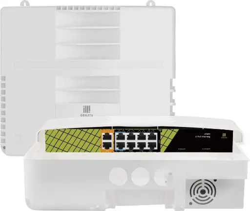 [GNT- P1210F6] GENATA Outdoor Water Resistant AI PoE Switch 10-Port 8-PoE