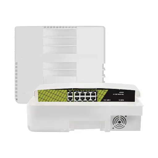 [GNT- P1210F6] GENATA Outdoor Water Resistant AI PoE Switch 10-Port 8-PoE