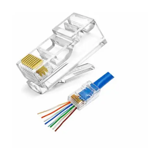 [NS-RJ45-C6-UTP-PTH] Netsys RJ45 Plug Pass Through Cat6 UTP 100Pcs