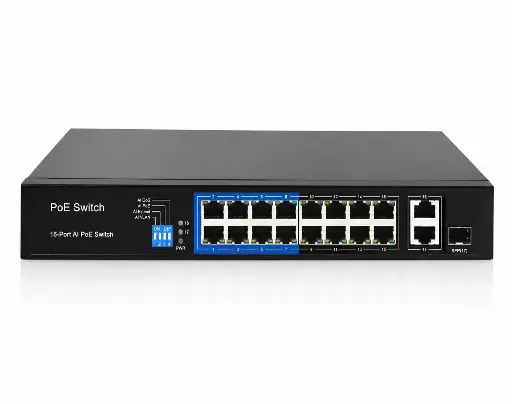 [AI8016] Foredge PoE Switch 16-PoE 10/100 1-Uplink RJ45 Gigabit 1-Combo SFP